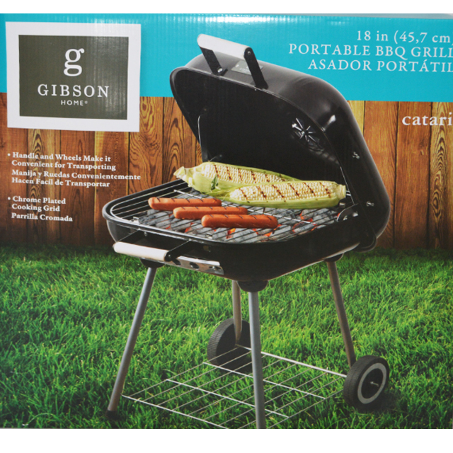 Gibson Home Kingston Portable BBQ Grill in Black